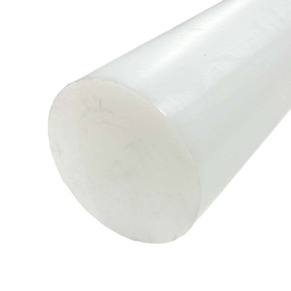 4.000 (4 inch) x 12 inches, UHMW Polyethylene Round Rod, Natural