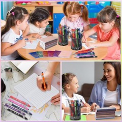 Colorful Inspirational Notepads and Pens Set, 96 Pcs