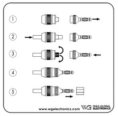 WGGE WG-008 24K Gold Safety Connector Banana Plugs (6 Pairs) (12 plugs )