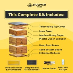 Hoover Hives Complete 10 Frame Beehive Kit Double Wax Dipped Langstroth
