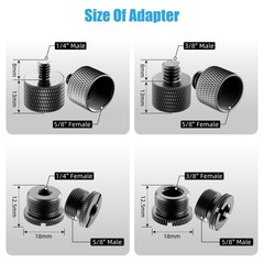 8 Pack Mic Stand Adapter 5/8 Female to 3/8 Male and 3/8 Female to 5/8 Male, 5…