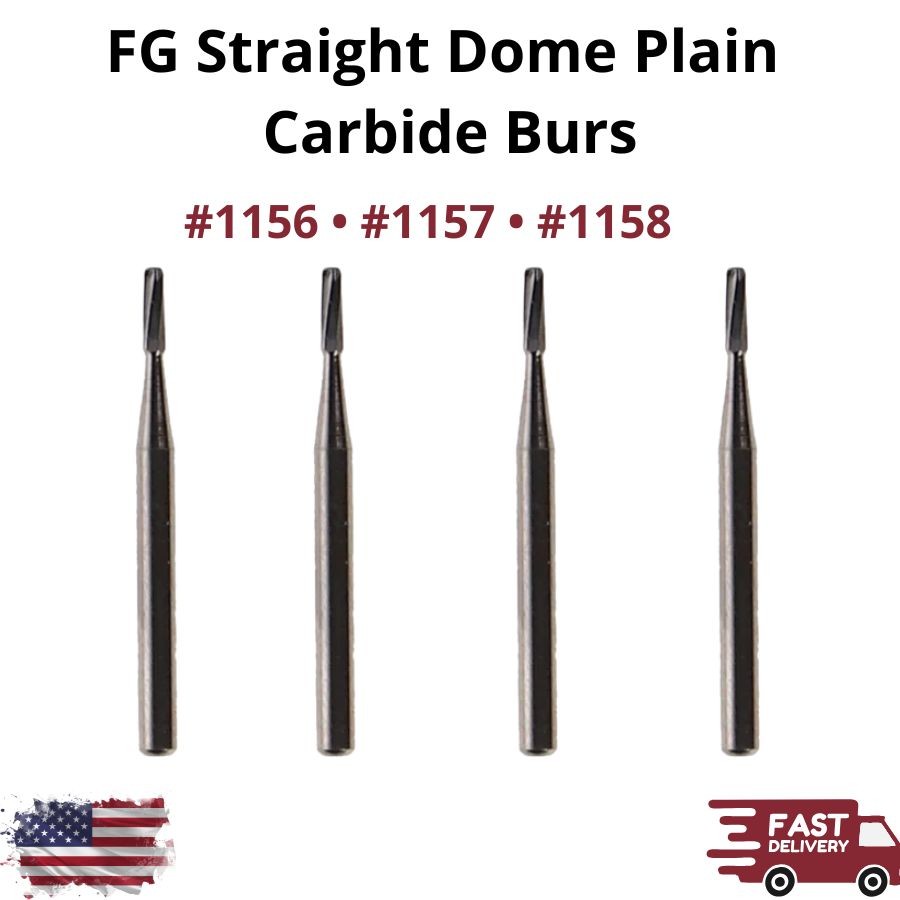FG Straight Dome Plain Carbide Burs Size 1156-1158 High Speed Dental Friction