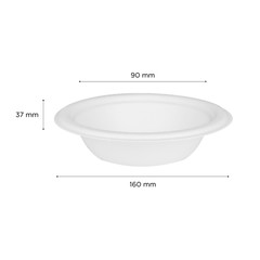 Karat Earth 12oz Eco-Friendly Bagasse Round Bowl, White, PFAS Free – 1,000 pcs