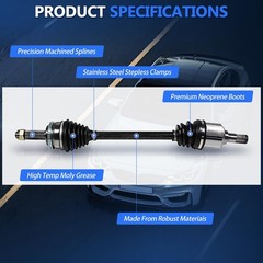 CV Axle Shaft Rear Left Right for Dodge Challenger 2015-2022 3.6L V6 GT SXT RWD