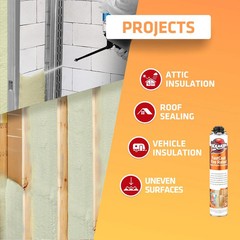 Kraken Bond FastCoat Spray Foam Insulation, Closed Cell 27.1 oz, 12 Pack Kit