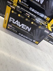SAS Raven Black Nitrile Gloves Powder Free 7mil (10/Boxes of 100) Sm FREE SHIP