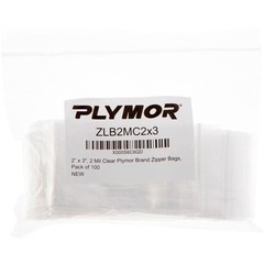 Plymor 2″ x 3″, 2 Mil Zipper Reclosable Plastic Bags