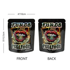 3.5g Mixed Smell Proof Mylar Stand Up Bags Zip Seal Food Storage Pouches 100pcs