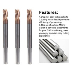 2 PCS 5/16″ 3 Flute Carbide 1/4″ Shank 4″ Overall Long End Mills – ALCrN Coated