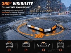 14 inch LED Roof Top Strobe Beacon Light Bar Hazard Warning Emergency Flashing