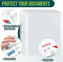 Sheet Protectors 8.5 x11 Inch Clear Page Protectors for 3 Ring Binder 100 Pack