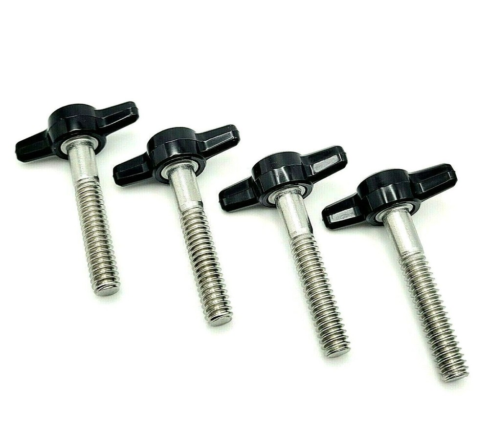 1/4″-20 x 1 1/2″ Thumb Screw Bolts with Black Butterfly Tee Wing Clamping Knob