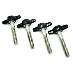 1/4″-20 x 1 1/2″ Thumb Screw Bolts with Black Butterfly Tee Wing Clamping Knob