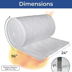 Ceramic Fiber Insulation Blanket – 8# Density – 2400F – 1” x 24” x 96” in size.