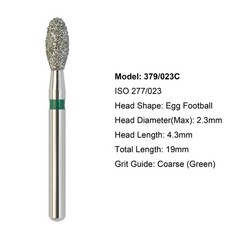 Diamond Dental Burs 856 379 801 FG Round End Taper Football Barrel Pear Flame