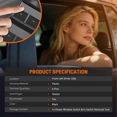 Front Driver Side Power Window Switch for Tesla Model 3 2017-2023 108103701D