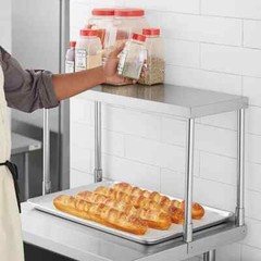 12″W x 30″D x 19″H Stainless Steel Single Deck Overshelf For Work Prep Tables