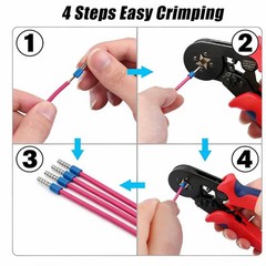 Ferrule Crimping Tool Kit AWG 23-7 Self-Adjustable Ferrel Crimper Kit W/ 1200Pcs