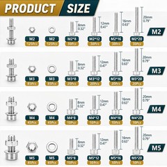 880PCS Metric Screws Assortment Kit, Hex Socket Head Cap, Bolts Nuts Washers New