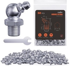 1/4″-28 Zerk Grease Fittings Kit with Wrench – 100Pc Straight Hydraulic Nipples