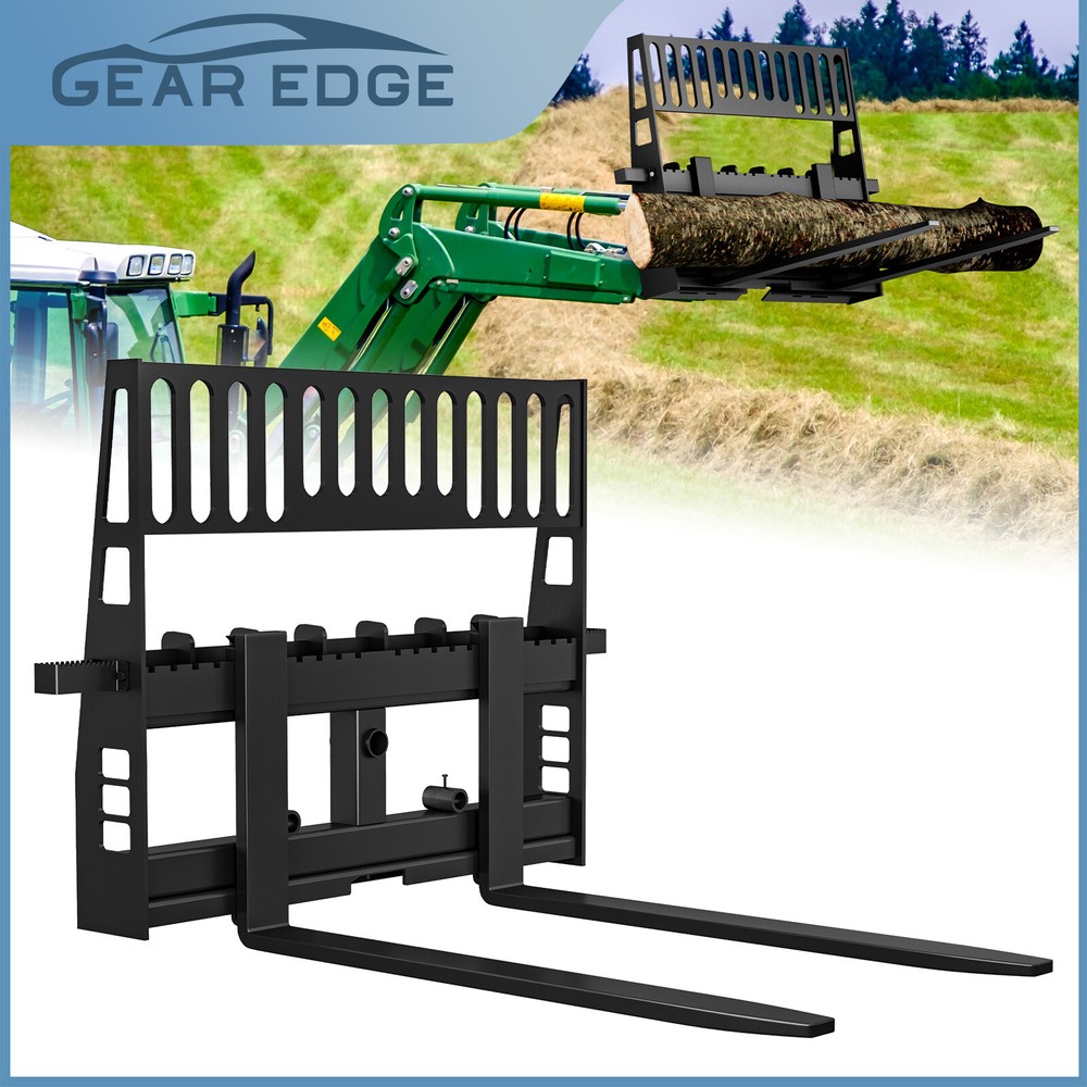 48″ Quick Tach Skid Steer Tractor Pallet Fork Frame & Blades 4500lbs Capacity