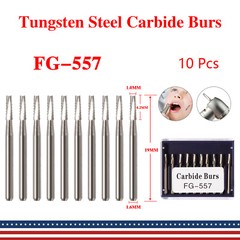 Dental Midwest FG #557 Clinic Length Cross Cut Carbide Burs 100pcs/10 Packs