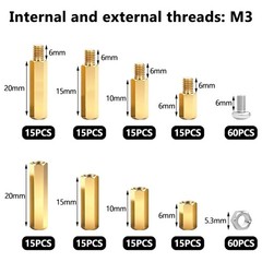 640PCS M3 Brass and Nylon Motherboard Standoffs Kit, Male Female Hex Spacer S