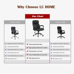 500lb big and tall leather heavy duty wide ergonomic executive High back chair