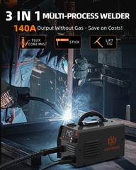 HZXVOGEN 3 in 1 MIG Welder 200Amp Flux MIG/Lift TIG/MMA Welding Machine