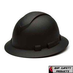 Pyramex HP54117 Ridgeline Graphite Full Brim Black Hard Hat W/4 Pt Ratchet Susp