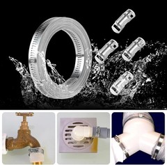 304 Stainless Steel Hose Clamp Assortment Kit DIY, Cut-To-Fit 12 FT Silver