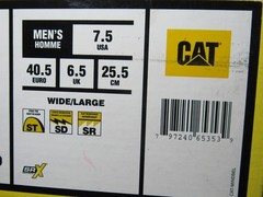 CAT Caterpillar Oversee Oxford Steel Toe Work Shoes Black Leather Mens 7.5 Wide