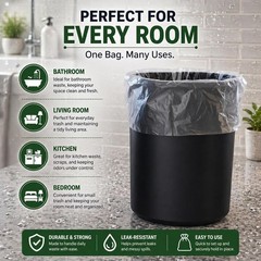 Small Trash Bags 3 Gallon Garbage Bags (440 Count) Bathroom Clear Plastic Was…
