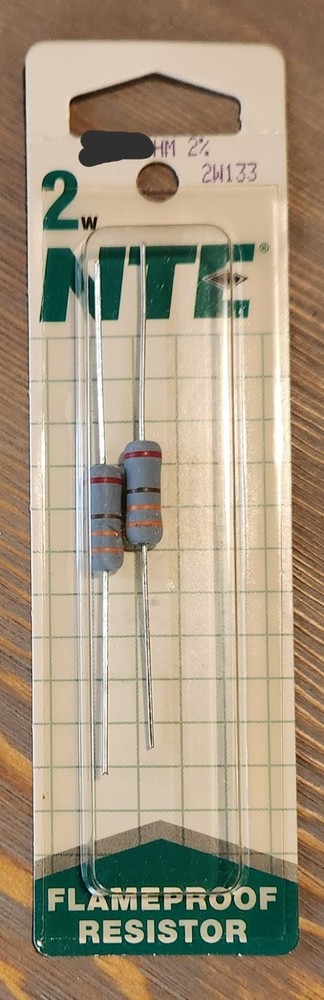 Two (2) NTE 2W 1.0k ohm 2% Flameproof Resistor NOS FAST FREE SHIPPING