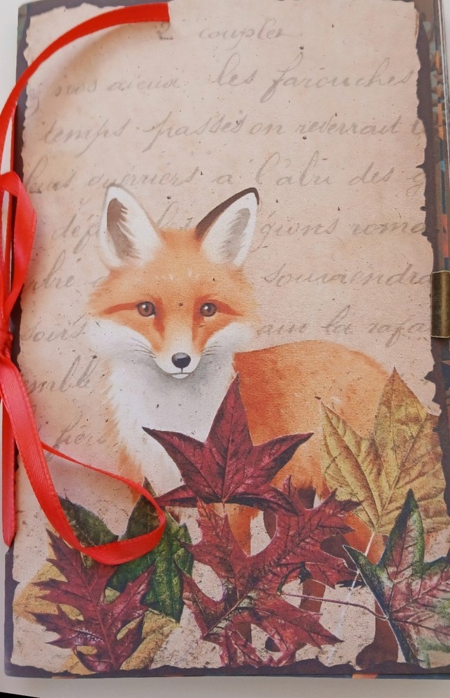 Junk Journal Booklet “WOODLAND CREATURES” HANDMADE Forest Life Lg 5.5″x8.5″ 40p