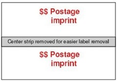 Postage Meter Tapes, 4″x3-1/2″ for All HandFed, 300 Labels Per Box