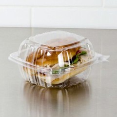 100 Pack-C57PST1 Clear 6″ Seal Hinged-Lid Plastic Containers For Food & Takeout