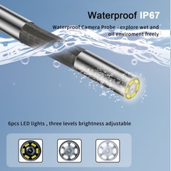 Articulating Borescope, Two-Way 180° 5.5mm Lens IP67 Waterproof Steering Probe