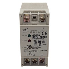 Omron S82K-00705 Power Supply, 100-240VAC In, 1.5A 5VDC Out, DIN Rail