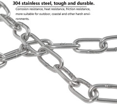 SUS304 Stainless Steel Utility Chain 9.8FT Light Duty for Hanging Camping