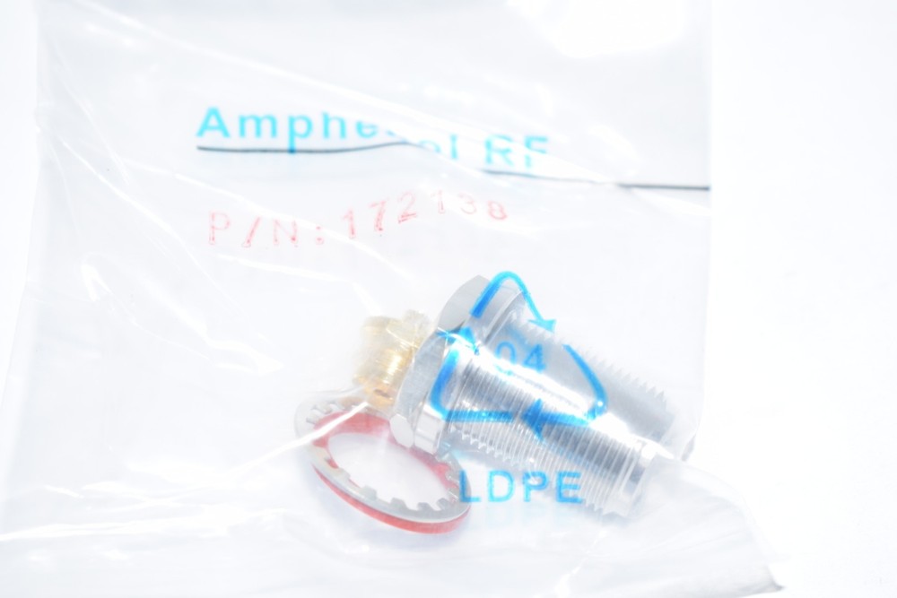 NEW Amphenol RF 172138 N Type Connector Jack, Female Socket 50Ohm Panel Mount So