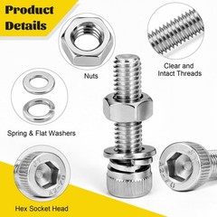 Fgruh 490pcs M4 Screws,Nuts and Washers Assortment kit, M4x6/8/10/12/16/20/25…