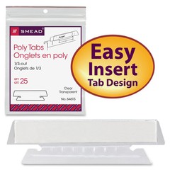 Heavy Duty 1 3 Cut Clear File Tabs 25 Pack for Organizing Hanging Folders