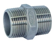 PACK OF 4 – 1″ Stainless Steel Hex Nipple – MNPT Straight Close Nipple #150