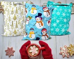 NEW 10×13 Fall, Christmas, Snowmen, Teal Snowflakes, Trees Poly Shipping Mailers