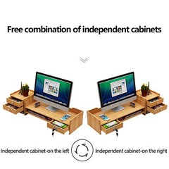 Wooden Desk Organizer with Drawers Office Supplies Computer Desktop Tabletop