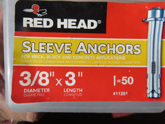 Red Head 11281 Sleeve Anchor 3/8″ Diameter x 3″ Length Hex Head 25 pack