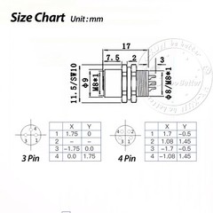 PG7 M8 Sensor Connector 3 Pin / 4 Pin Male / Female Straight / Elbow Plug IP67