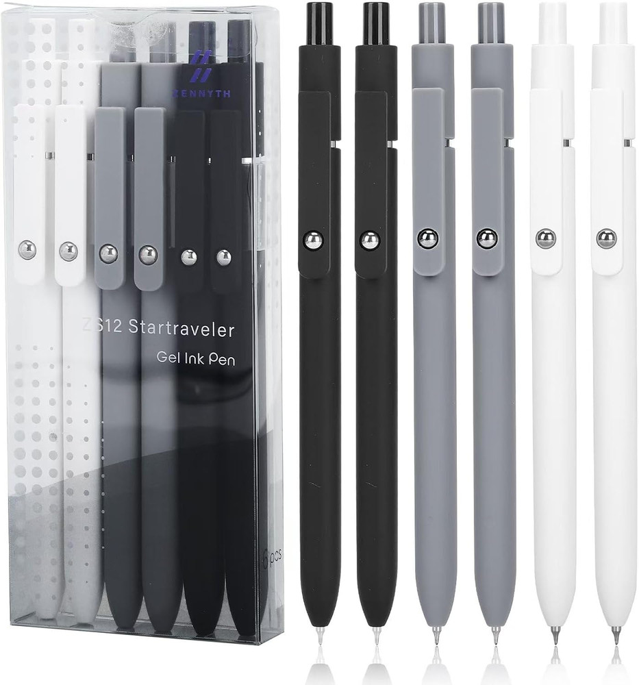 Bolígrafos de gel, punta fina de 0,5 mm, bolígrafos retráctiles de tinta negra d