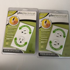 360 Electrical Rotating Duplex Outlet Receptacle White 36010-W Lot Of 2